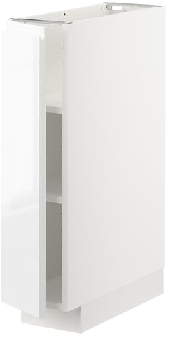 METOD Unterschrank mit Einlegeböden, 20x60 cm, Weiß/Voxtorp Hochglanz/Weiß
