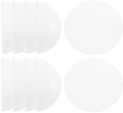 uxcell 15 Pcs 7.5 Inch Non-Stick Silicone Steamer Liners Mesh Mat, Reusable Round Steamer Mesh Pastry Dumplings Pad Mat, White
