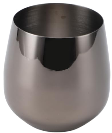 Fockety Bicchiere da vino senza stelo in acciaio inox, 550 ml di grande capacità a forma di infrangibile Bicchiere da vino con lucidatura fine e colori brillanti per piscina
