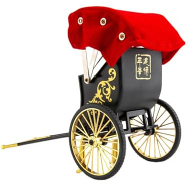 Amosfun Vintage Jinrikisha-Modell Handgefertigte Rikscha-skulptur Retro-Desktop-Ornament Perfekt Für Die Inneneinrichtung