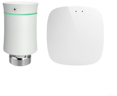 Smartes Thermostatventil, programmierbar, für Heizkörper-Stellantrieb, mit Nabe, Heizkörperventil (weiß)