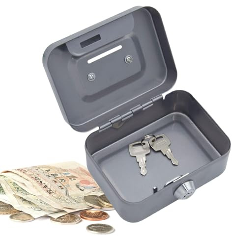 Hucha Con Llave, Pequeña Caja De Metal Con Cerradura, Lata De Acero Portátil, Caja De Metal, Caja De Seguridad Para Niños Y Adultos,Colección De Monedas, Caja De Dinero De Metal Para Un Almacenamiento