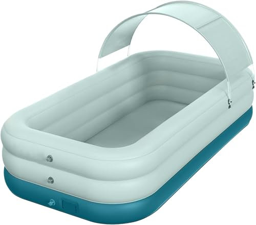 RASPIO Large Inflatable Swimming Pool with Canopy,Wireless Intelligent Inflatable Swimming Pool, Above Ground Portable Pool, for Children and Adult(3.88m)