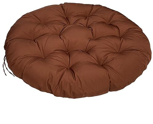 Wasserdichtes Sitzkissen für Gartensofa, rund, für Gartensofa, dicke und entspannende Auflagen, Braun, 70 x 70 cm