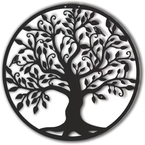 Lebensbaum, Lebensbaum Wanddekoration, Metall Baum des Lebens Wanddekoration Silhouette Kunst für, Geeignet für Büro, Wohnzimmer, Garten, Schlafzimmer (60 * 60cm)