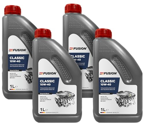 ProFusion Aceite para Motores Gasolina y Diésel 10W-40 – Lubricante para Coche – Pack de 4 x 1L = 4L