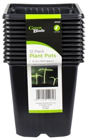 Quickdraw Pack of 48 Plastic Seedling Plant Pots – Durable 10cm Nursery Pots for Seed Starting and Transplanting