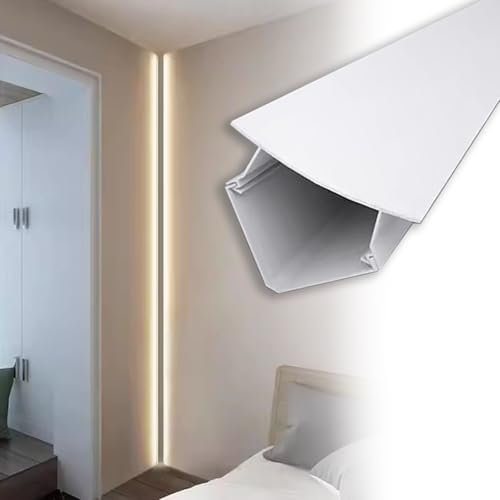 Plinthe en aluminium LED pour coin mural ou plafond, moulage d'éclairage indirect double face, parfait pour la chambre, le salon et la décoration de théâtre