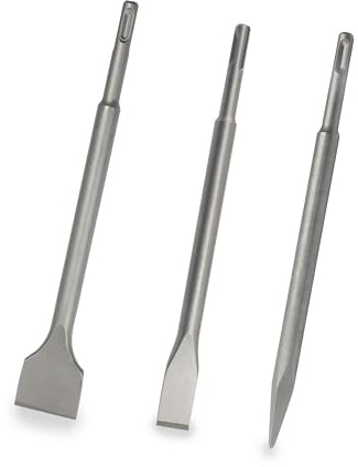 3 Pcak SDS Chisel Set for Demolition Chipping Grooving Scaling Removing Cement Thinset Mortar Vinyl
