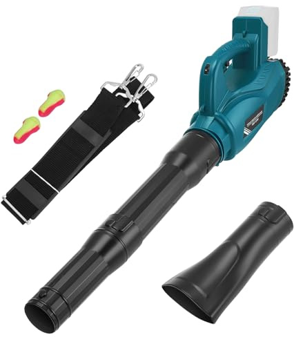 Souffleur de Feuilles Sans Fil 297 km/h - Compatible avec Batterie Makita 18V, 6 Vitesses Variables pour Jardin, Terrasse et Allée, Idéal pour Entretien de Pelouse, Dépoussiérage et Soufflage de Neige