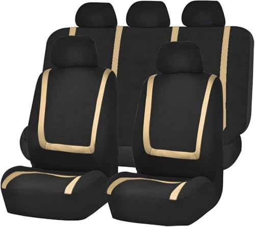 LEMAS Auto Sitzbezüge Sets für BMW X3 2.0d | 5 Sitzer Allwetter Atmungsaktiv Autositz Schonbezug Innenraum Zubehör,D-Beige