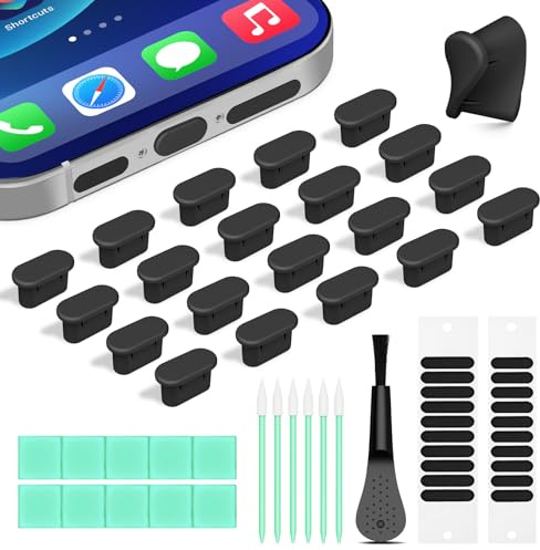 YIWOZI Silicone USB C Dust Plug with Phone Speaker Cover,Type C Dust Covers | 5-in-1 31 Pack USB C Charging Port Cover Cleaning Kit for iPhone 15/16/17/Samsung/One Plus/Google Pixel/All USB C-Port Device