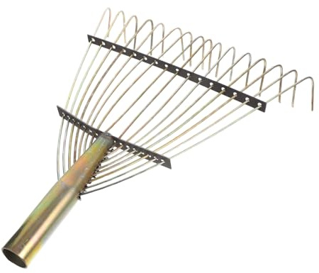 TOYZFRIENDY Rastrello da Giardino Denti in Acciaio Inossidabile Leggero e Resistente per Raccolta Foglie Testa Sostitutiva per Prato Aiuole e Campagna Strumento Manuale per Giardinaggio