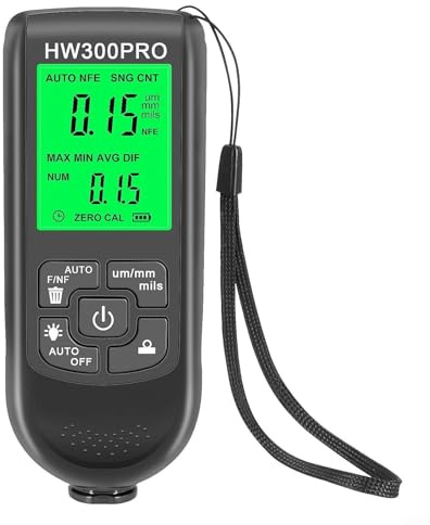 Jotekonoby Digital Coating Thickness Gauge with LCD Backlight Display for Automotive Paint and FE Coatings Measurement Using Magnetic Induction Mode(Black)