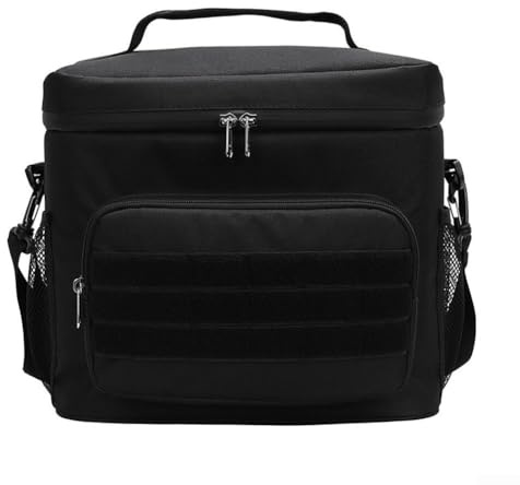 Bulevisiter Isolierte Thermo-Kühltasche, tragbar, wasserdicht, Lunchbox für Camping, Picknick, 29 x 20 x 26 cm, Oxford-Gewebe mit mehrschichtiger Aluminiumfolien-Isolierung (schwarz)