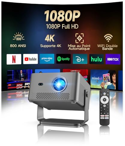 Magcubic Proiettore 4K, 1080P Nativo Proiettore Portatile 800ANSI con WiFi Bluetooth, TV Stick Integrato, Messa a Fuoco Automatica Correzione Trapezoidale, Rotazione 180°, Mini Projector HY450GT