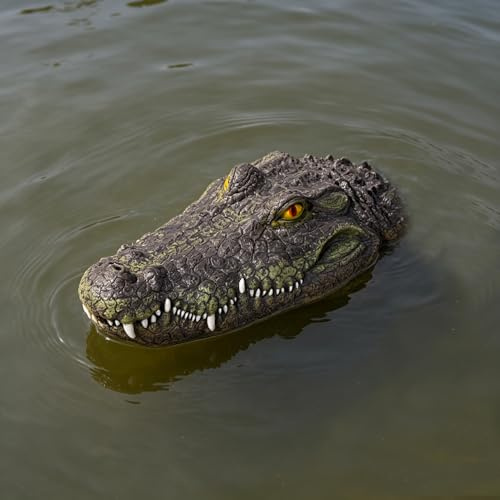 Benhurb Alligator Head for Pond Protection, Fake Floating Crocodile Head Decoy for Pool, Garden Water Feature Ornament Deterrent Ducks Koi Fish Pond Accessories, Outdoor Gator Decoration