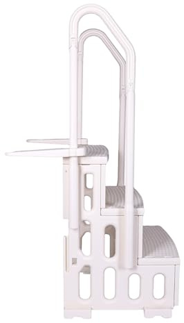 ZeromDropy Swimming Pool Ladder w/Double Handrails 3-Step Non-Slip Heavy Duty Steps Stairs for Inground & Above-Ground Pools Stair Entry System