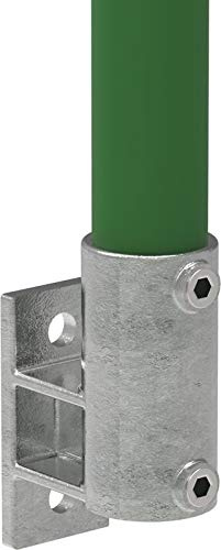 Fenau | Wand-Halterung/Decken-Halterung, vertikal, Ø 42,4 mm, Temperguss galvanisiert, feuerverzinkt, inkl. Schrauben, Rohrverbinder Flansch