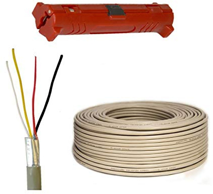 Premium X 50m Telefonkabel 2x2x0,6mm 4 Adern Verlegekabel Telefonleitung Fernmeldekabel + Abisolierer (0,40EUR/M)