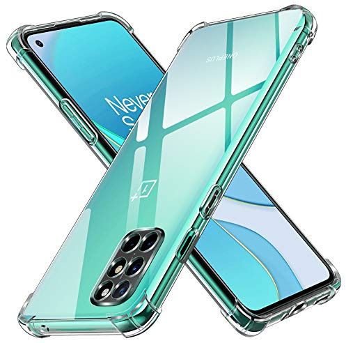 ivoler Klar Silikon Hülle für Oneplus 8T / OnePlus 9R mit Stoßfest Schutzecken, Ultra Dünne Weiche Transparent Schutzhülle Flexible TPU Durchsichtige Handyhülle Kratzfest Case Cover