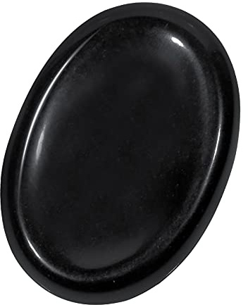 Nupuyai Pierre d'inquiétude pour le pouce en cristal poli, pierre de poche pour la guérison de l'anxiété par le Reiki et le soulagement du stress, Obsidienne noire