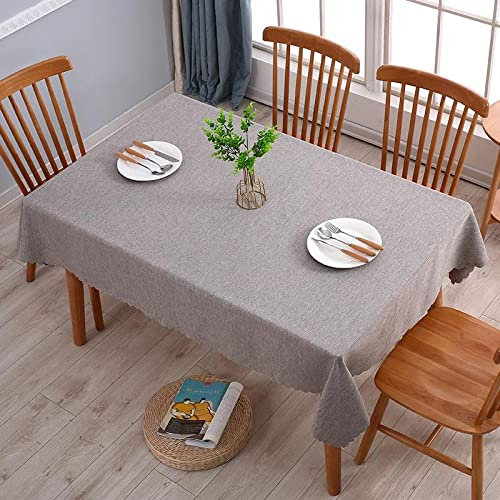 Kuinmpiond Tischdecke Tischtuch Tischwäsche Bettwäsche aus Baumwolle für Gastronomie Feste Party Hochzeiten Hellgrau 125 × 175cm