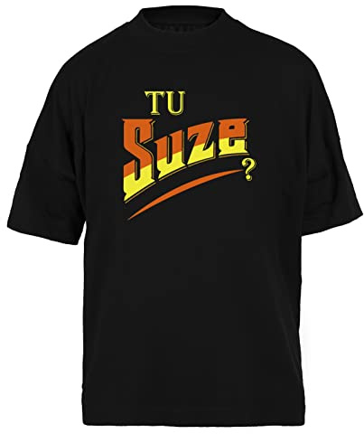 Capzy You Tu Suze Noir Unisex Ample T-Shirt Black Mens Womens Baggy