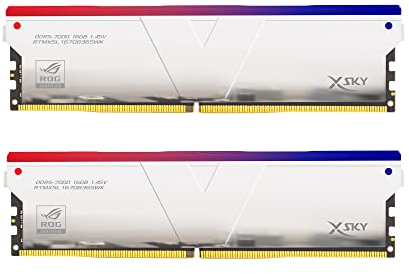 V-Color DDR5 ROG Certified Manta XSky RGB 32GB (16GBx2) 7000MHz 2Gx8 CL36 1.45V SK Hynix IC Gaming RAM U-DIMM Silver (RTMXSL1670836SWK) (Intel XMP ASUS ROG Z790 Series Motherboard)