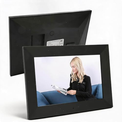 Dpofirs 16 GB Digitaler HD Bilderrahmen mit IPS Touchscreen, 8 Zoll Smart WLAN Fotorahmen, Teilen von Fotos und Videos Vom Telefon, Unterstützt Desktop und Wandmontage, Schwarz (EU-Stecker)