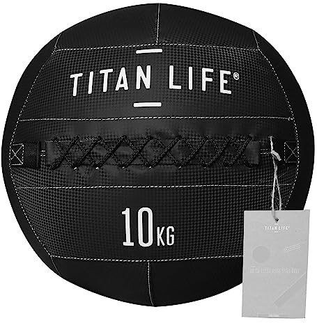 TITAN LIFE PRO Wall Ball 10 kg. Schwarz. Professionelle Wall Ball. Hochwertige, robustem, strukturierte Vinyloberfläche mit Nylonschicht. Ausgewogenes und gleichbleibendes Gewicht.