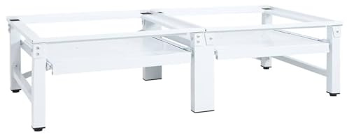 Homgoday Washing Machine Base with Pull-Out Shelves Washing Machine Base and Dryer Base Frame Dryer with Non-Slip Pads