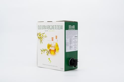 NovusPuglia - Olio Extravergine di Oliva - PRODUZIONE 2025/2026-100% ITALIANO - Di categoria superiore - Molito a Freddo - Puglia (3 Litri, Equilibrato)