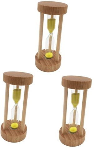 Cabilock 3piezas Reloj De Arena De Madera De Minutos Arena Amarilla Temporizador para Cocina y Decoración De Escritorio para Hogar y Oficina