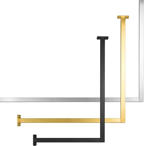 Natural Goods Berlin 1x Kleiderstange weiss ÜBERECK Deckenmontage 60x60cm - Garderobenstange L-Form für Flur, Bad oder Küche - Eckgarderobe aus rostfreiem Metall im minimalistischen Design