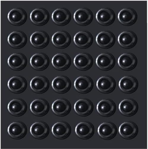 Tampons adhésifs en caoutchouc noir pour porte de placard - 10 mm x 36 points