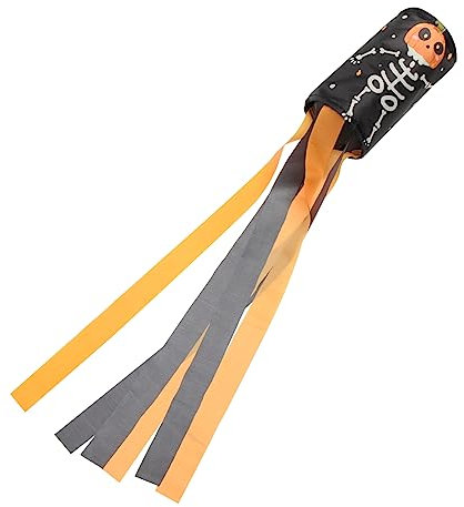 Milisten 2stücke Halloween Windsock Flagge Dekorative Gartenfahne Für Outdoor-deko Leicht Wetterfest Mit Lanyard Für Halloween-Partys Und Gruselige Stimmung Im Garten
