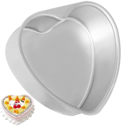 6-inch Heart Shaped Cake Pan - Food Grade Aluminum Alloy, Easy Demolding Leakproof Anodized Molds for Baking