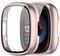 YAODLE Hülle für Fitbit Sense 2/Versa 4 Schutzhülle,PC Ultradünne HD Hartglas Glas Kratzfest 360° Rundum Displayschutz (Roségold)