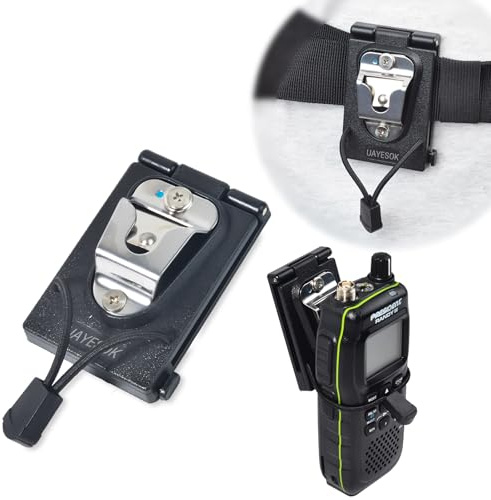 UAYESOK CB Funk Mikrofon Halterung Gürtelclip, Mobilfunk Mikrofon Halter für Dienstgürtel, Walkie Talkie Tasche Gürtel Holster für Kenwood Motorola Yaesu Auto Mike mit Rundem Knopf President Funkgerät
