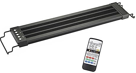 Aquariumlicht Aquarium LED Riff Licht 24/7 Stunden Volle Spektrum Dimmer Lampe for Pflanzen Wachstum Sonnenaufgang Sonnenuntergang Marine Aquarium Licht RGB für Aquarium(HL60A_Y)