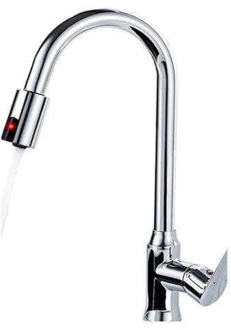 Grifo de cocina, Grifos para fregadero de cocina, Grifo con Sensor inteligente, dispositivo de ahorro de energía for ahorro de agua, boquilla de cocina, grifo con Sensor inflable automático sin contac
