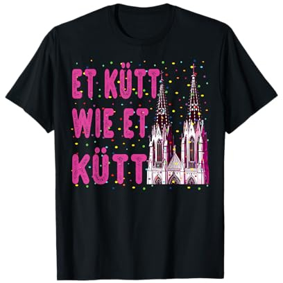 Köln Rut und Wiess Rot Weiss Karneval Kölsch Kölle Alaaf T-Shirt