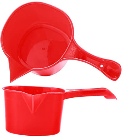 Cabilock Louche Eau pour Poterie avec Manche Plastique Épais Outil Céramique Multifonction pour Cuisine Et Jardinage Rouge