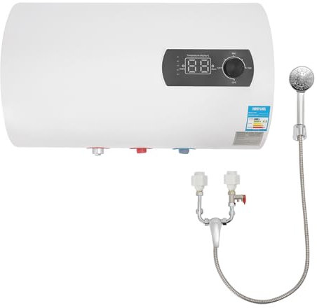 Chauffe-eau électrique 40 l, 2000 W IPX4, avec douchette et tuyau de douche, chauffe-eau G1/2'' pour salle de bain, éviers de cuisine, caravanes, jusqu'à 75 °C