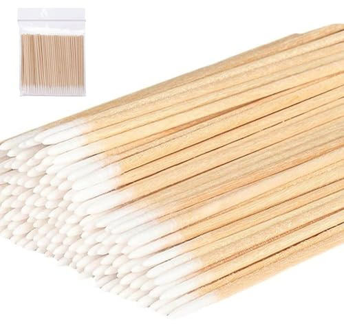 400 PCS Cotton Pointed Double Swab, 7CM Long Cotton Buds, Pointed Cotton Bud for Eyebrow Tattoo, Beauty, Makeup, Colored Nail Stitching and Precision Cleaning