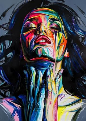 WDZFF 1000 Stück Puzzles, Abstrakte Kunst Ölgemälde Womans Plakat, Buntes Unregelmäßiges Puzzle, Elderly Gedächtnis Kognitions Spiele,Wand Kunst Dekoration Xa91Wp