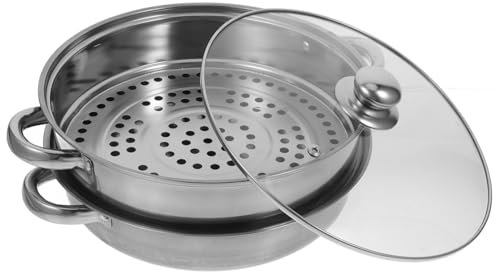 Mobestech Cacerola Vaporera Doble Capa Olla De Acero Inoxidable Vaporera Para Cocinar