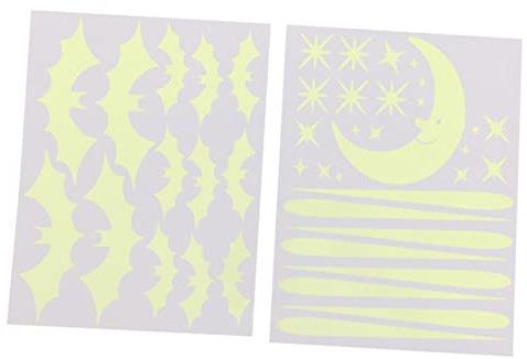 OSALADI Dark Halloween Decals for Boys and Girls Bat Moon Star Decals Home Decorations Easy Peel and Stick Non-Toxic for Bedrooms
