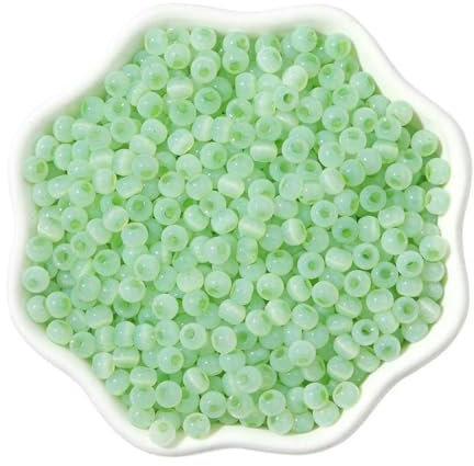 4.0mm Cat Eye Jade Ice Glass Rice Beads Loose Spacer Seed Beads for Needlework DIY Handmade Charms Bracelets Necklaces 150pcs-PD-4.0mm About 150Pcs